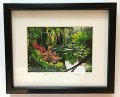 Signed Claude Taylor Monet’s Garden France Framed Matted Photograph 11×9