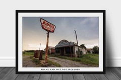 Gas Station Photography Print | Abandoned Picture | Oklahoma Wall Art