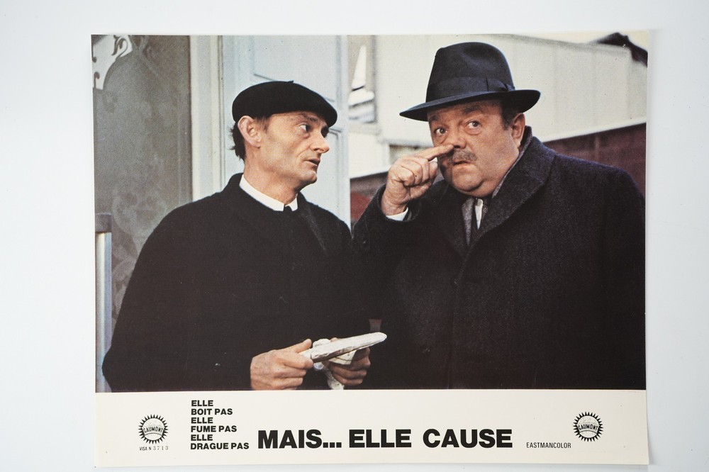 Photo Cinema Lobby Cards Mais Elle Cause 22X28Cm 1970 Blier