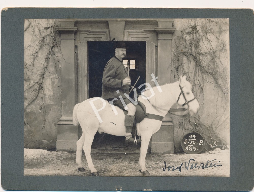 Historical Photo Man In Traditional Costume On Horse Signed K1.93