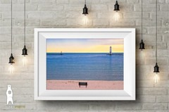 Frankfort Michigan Lighthouse Beach Sunset – Lake Michigan Photography Prints