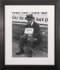 Lisette Model – Blind Man in Front of Billboard, 1933-38 Silver Gelatin Print