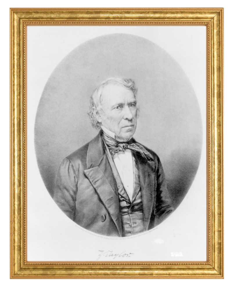 Zachary Taylor Photograph in a Aged Gold Frame