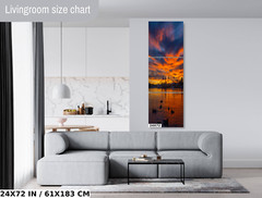 Fiery Horizon: Sunset at Lake Havasu Aluminum Metal Print Arizona Wall Art