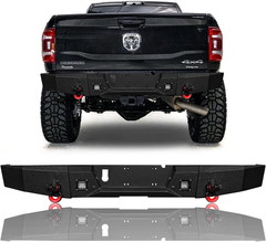 For 2010-2018 Ram 2500/3500 New Steel New Rear Bumper with Lights&D-Rings（Black