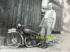 Original Photo Motorcycle Krad Prewar Burnt Out Horex? Triumph Ardie [4138-12]