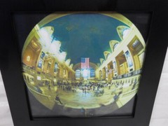 Grand Central Station Interior Photograph – Fisheye Lens – 10″ X 10″ Black Frame