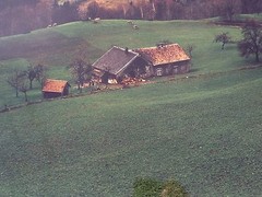 Early 1980’S Color Photograph Rural Landscape With Farmhouse Nancy Brown