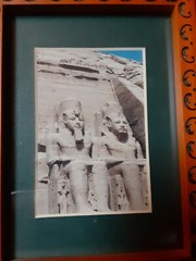 Framed Photo Egypt Abu Simbel Pharaoh Lovely Frame Engraved Scroll Pattern Neat