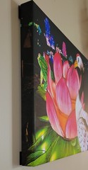 Crane & Lotus Flower Chinese Lantern Festival, 16×20 Canvas Photo Signed Ltd