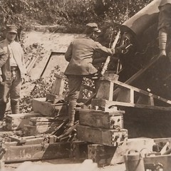 WW1 Soldiers Photo With Italian Cannon Howitzer 149MM 1916 C. (F. 010)