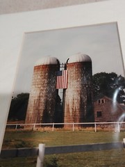 Chase Farm Lincoln RI Day Signed 1994 Historical Photograph Barn and Farm Silos