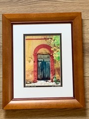 Hand Signed A. Peterson Puebla Mexico Doorway Photograph Framed Art