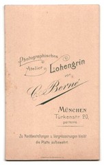 Photograph C. Berné, Munich, Türkenstrasse 20, portrait soldier in uniform with