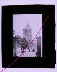 Lübeck Castle Gate with Brown Garden around 1920 Historical Glass Picture