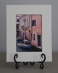  Creme Matted Print From Venice, Italy. – «Boats on a Small Canal»