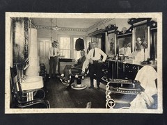 Vintage Original Barbershop Photograph Black & White In Morley, Missouri