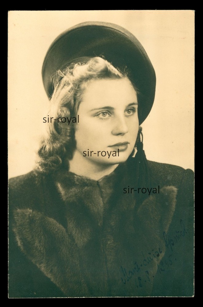 Warsaw 1944 – Pretty Woman Marie Luise in Portrait – 1940s – Photo Postcard 9x14cm