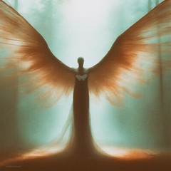 art photo, wings, color, angel, dreaming, surreal, blue, light, conceptual,