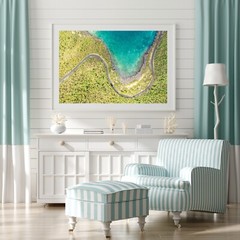 St John Beaches Aerial Photography Wall Art Decor, East End Coastline USVI