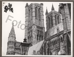 Photo England Lincoln Cathedral Architectural Tower Lamps 1959