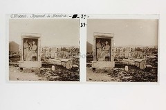 GREECE GREECE Athens Cemetery Ceramic Glass Plate Stereo Positive