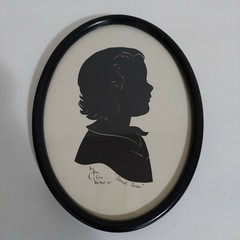 Vintage Silhouette Portrait Girl 1945 by Kay Orr Walker
