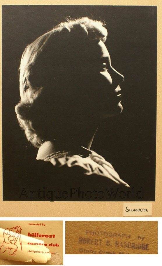 Pretty woman silhouette vintage art photo