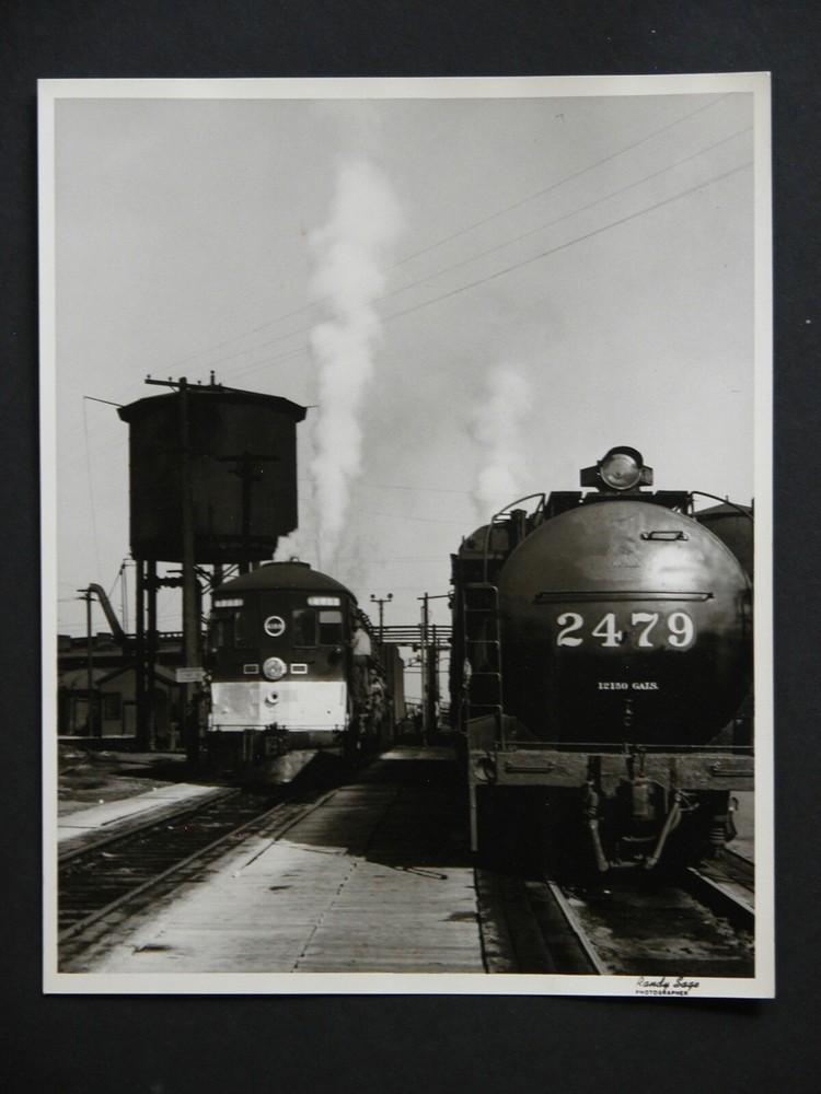 Southern Pacific Engine #4199 #2479 Locomotive Photograph Vtg 50s Railway STOP