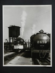 Southern Pacific Engine #4199 #2479 Locomotive Photograph Vtg 50s Railway STOP