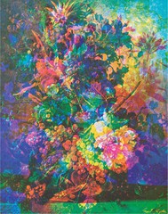 Scott HYDE: Flower Still II, 1971 / Offset Lithograph / VINTAGE / SIGNED
