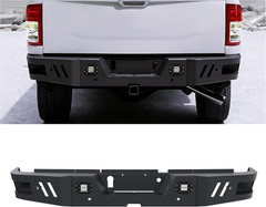 Rear Bumper 3Pcs Compatible with 2010-2024 Dodge Ram 2500 3500 W/ 2 18W LED Ligh