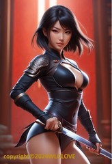 Beautiful Sensual Asian Girl Anime C on Quality semi-gloss Photo Paper 13″ x 19″