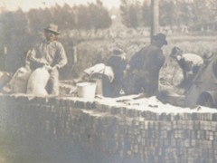 1910s 20s Brickyard Brick Making Workers Photograph 8X10 Antique Machine