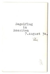 3 photographs view Bogatovo/Rositten, glider 1934, glider Kennun