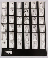 Contact Sheet of Beautiful Woman, Studio Portraits, No Top, 1980s Photographs