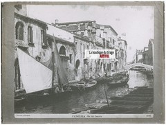 Gondola, Venice Italy, Vintage Photo Glass Plate, Black & White, 9×12 Cm
