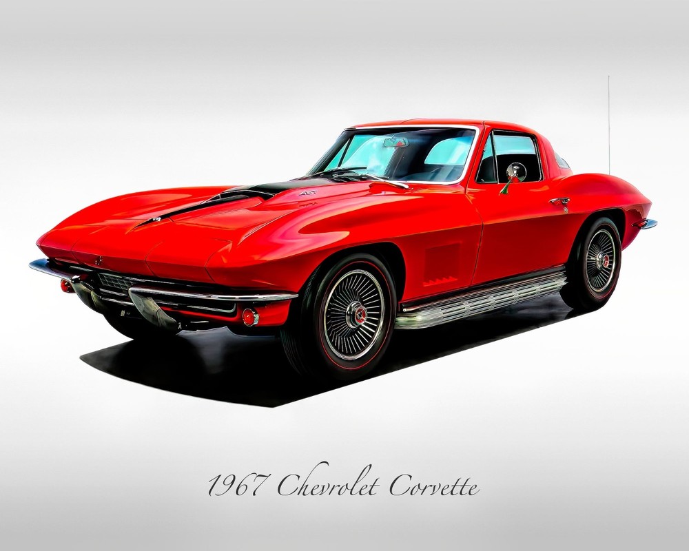 Classic Cars – 1967 Chevrolet Corvette Rally Red – Print