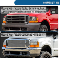 – Fits 1999-2004 Ford F250 F350 F450 F550 Super Duty 2000-2004 Excursion Upgrade