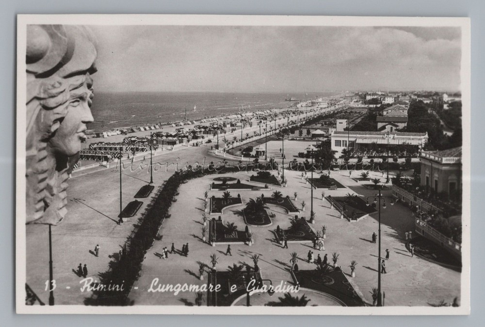 Rimini Italien – Lungomare e Giardini – Altes Foto 1950er
