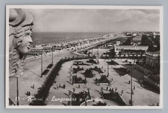 Rimini Italien – Lungomare e Giardini – Altes Foto 1950er