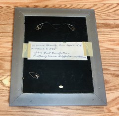 Lot 2 Vintage Gold Framed Black White Portrait Photographs Hand Painted Flowers