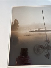Framed Michael Kahn «On the Mooring» black-and-white photograph