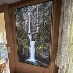 Floating Canvas Multnomah Falls, 1st original print, Wall Art, Portrait