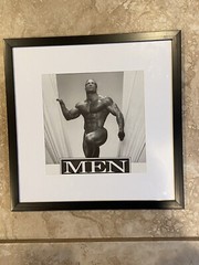 Rare Jim French framed sexy male physique gay interest 90s 12×12