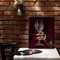 Modern Black Woman Wall Art Decor Trendy Black Woman Holding Wine Glass Print…