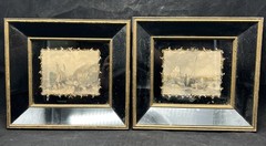 Lot Of (2) Coastal Sea Harbor Boat Dock Framed Photos In 9.5 X 9 Frames @61