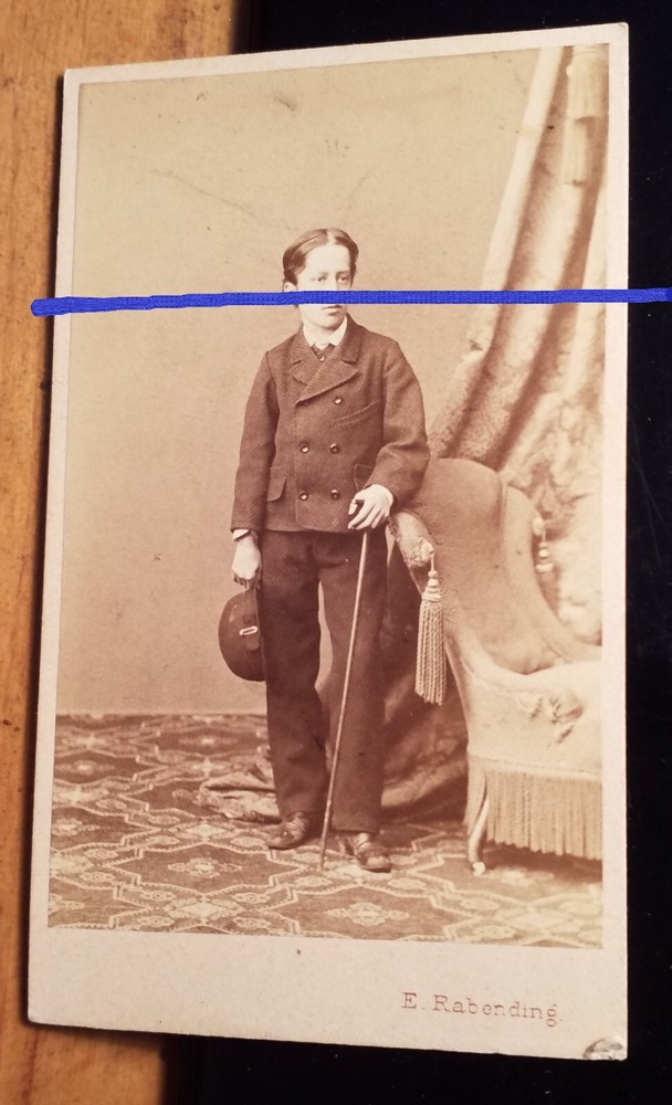 Max Nowotny 1866 as Boy with Stick and Hat/CDV E. Rabending Vienna