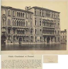 Venice Italy Palazzo Giustinian antique albumen art photo by Carlo Ponti