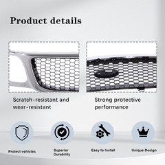 Replacement Parts Front Grille Grill Assembly with Chrome Shell with Black Honey